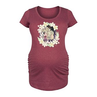 Disney Princess Snow White Maternity Flowers Graphic Tee