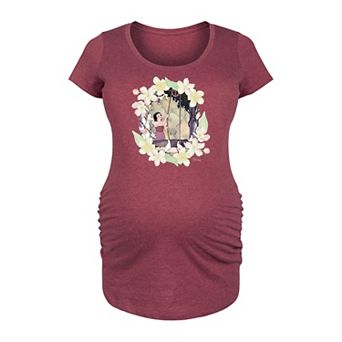 Disney Princess Snow White Maternity Flowers Graphic Tee