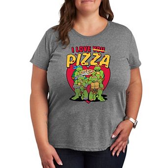 Plus Size Teenage Mutant Ninja Turtles I Love You Pizza Graphic Tee