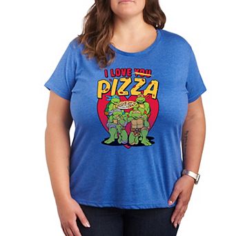 Plus Size Teenage Mutant Ninja Turtles I Love You Pizza Graphic Tee