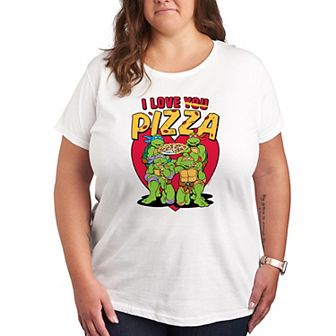 Plus Size Teenage Mutant Ninja Turtles I Love You Pizza Graphic Tee