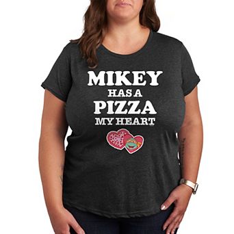 Plus Size Teenage Mutant Ninja Turtles Pizza My Heart Mikey Graphic Tee