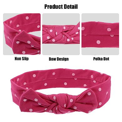 Polka Dot Bow Headband Cute Cotton Hair Band for Teenager 7.7 Inch