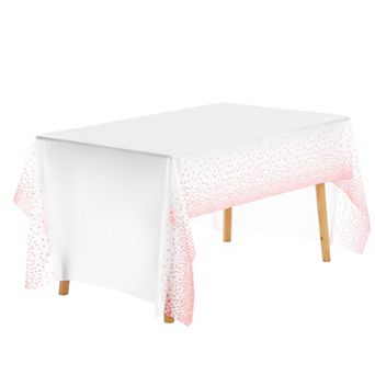 Disposable Plastic Rectangle Printed Gold Domes Dining Parties Table Covers 6 Pcs, 54" X 108"