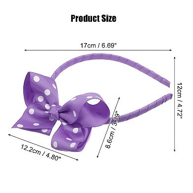 Polka Dot Bow Headband Polyester For Teenager 6.7x4.7 Inch