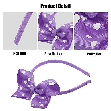 Polka Dot Bow Headband Polyester For Teenager 6.7x4.7 Inch