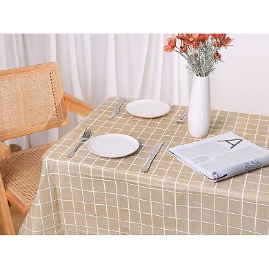 Rectangle Checkered Disposable Plastic Waterproof Table Covers 6 Pcs, 54" X 71"