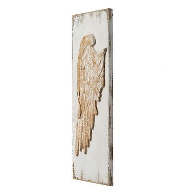 42" X 15.5" Rectangle Hanging Wall Art Set Of 2 Feather Wing Wall Panels With White Finish