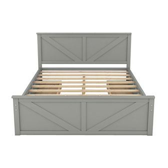 Merax Wooden Platform Bed With Four Storage Drawers