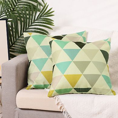 Geometric Triangle Printed Soft Home Sofa Decor Office Pillow Cases 2 Pcs