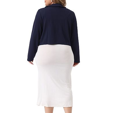 Bolero Shrugs For Women Plus Size Business Long Sleeve Peter Pan Cardigan Crop Jackets