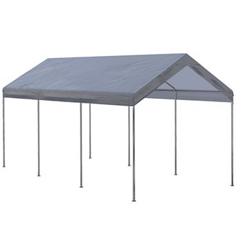 Outsunny 20ft x 10' Height Adjustable Carport Patio Storage Shelter