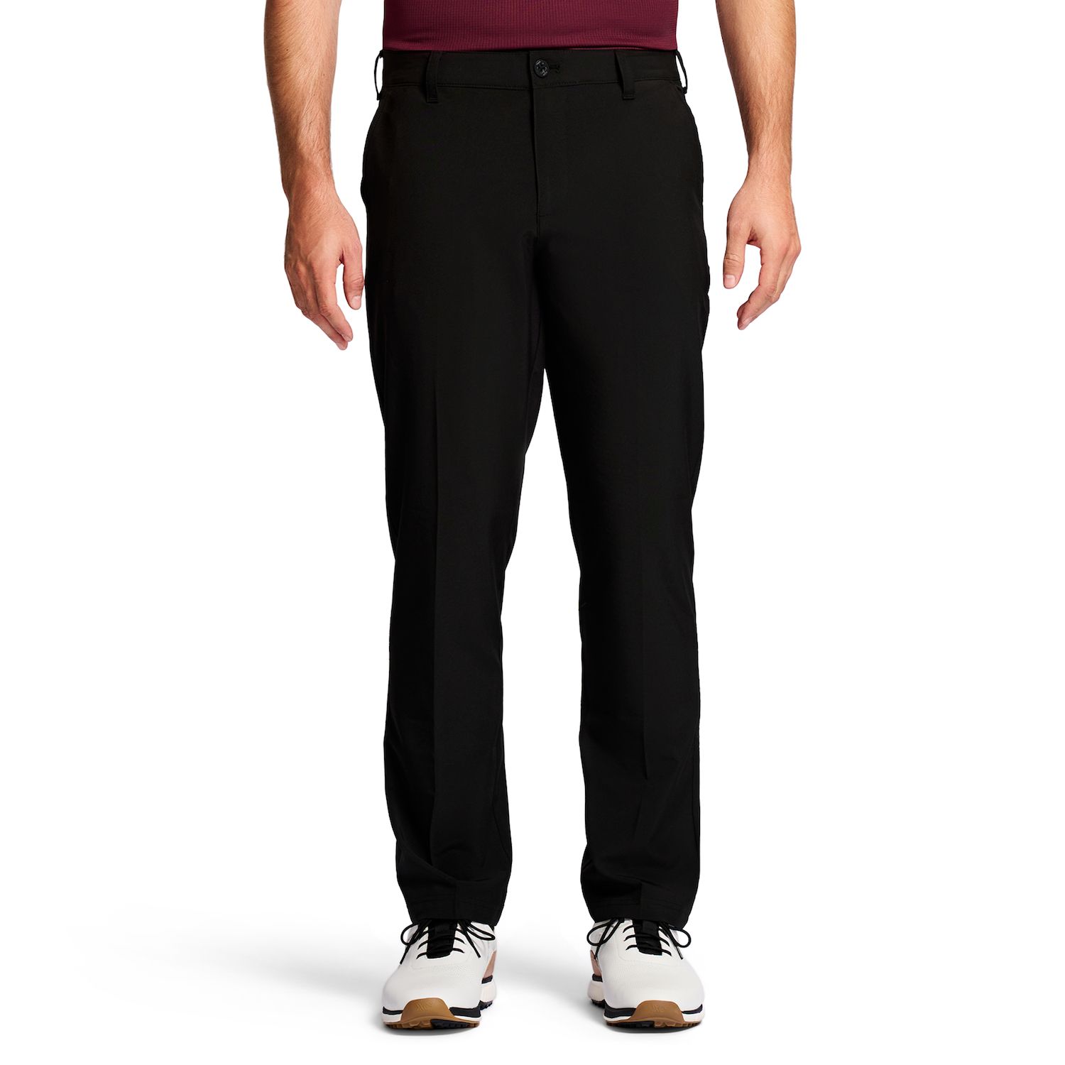 Мужские брюки IZOD Golf Swingflex Straight-Fit Flat-Front, цвет: Чёрный
