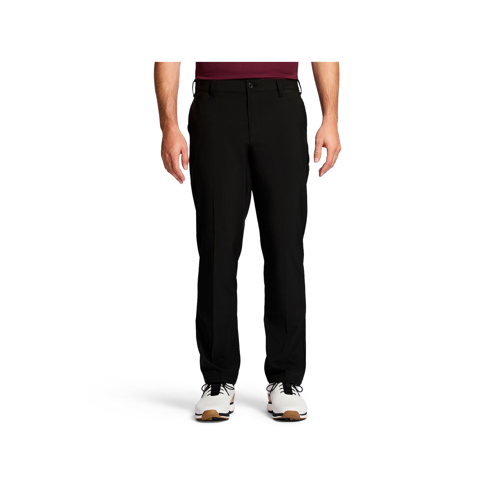 Mens IZOD Golf Swingflex Straight-Fit Flat-Front Pants, Size: 32X30, Black