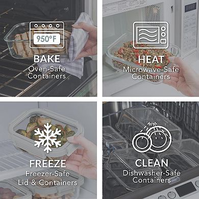 Bentgo 2-Pack Glass Leak-Proof Stackable Food Storage Container Set