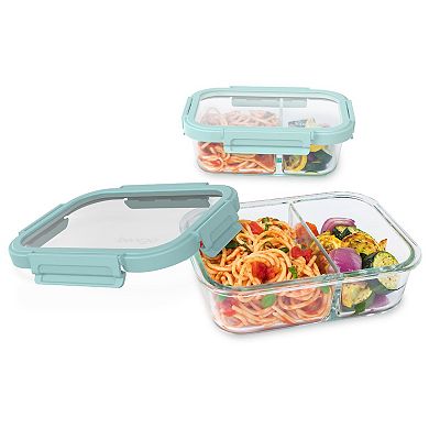 Bentgo 2-Pack Glass Leak-Proof Stackable Food Storage Container Set