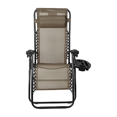Flash Furniture Celestial Adjustable Folding Mesh Zero Gravity Reclining Lounge Chair 2-piece Set