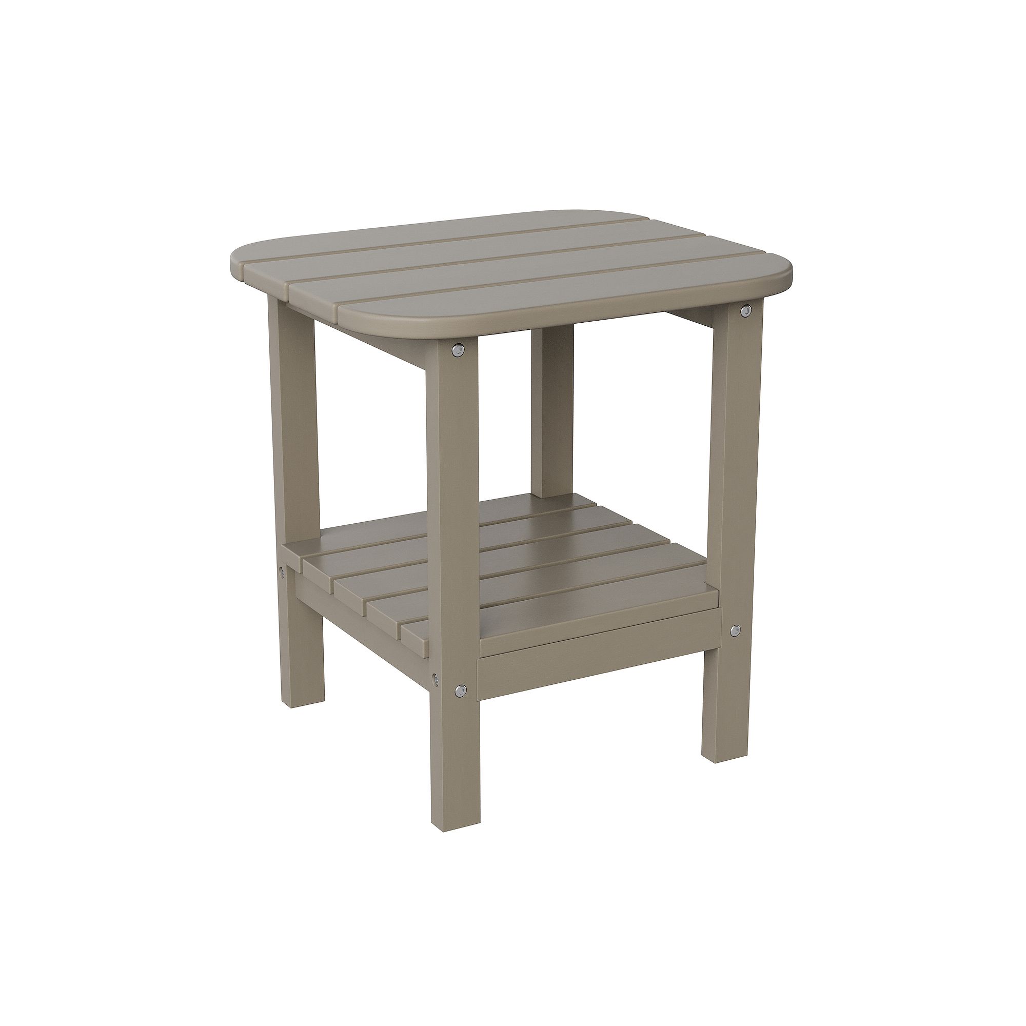 Flash Furniture Newport 2-Tier Adirondack Side Table, Brown