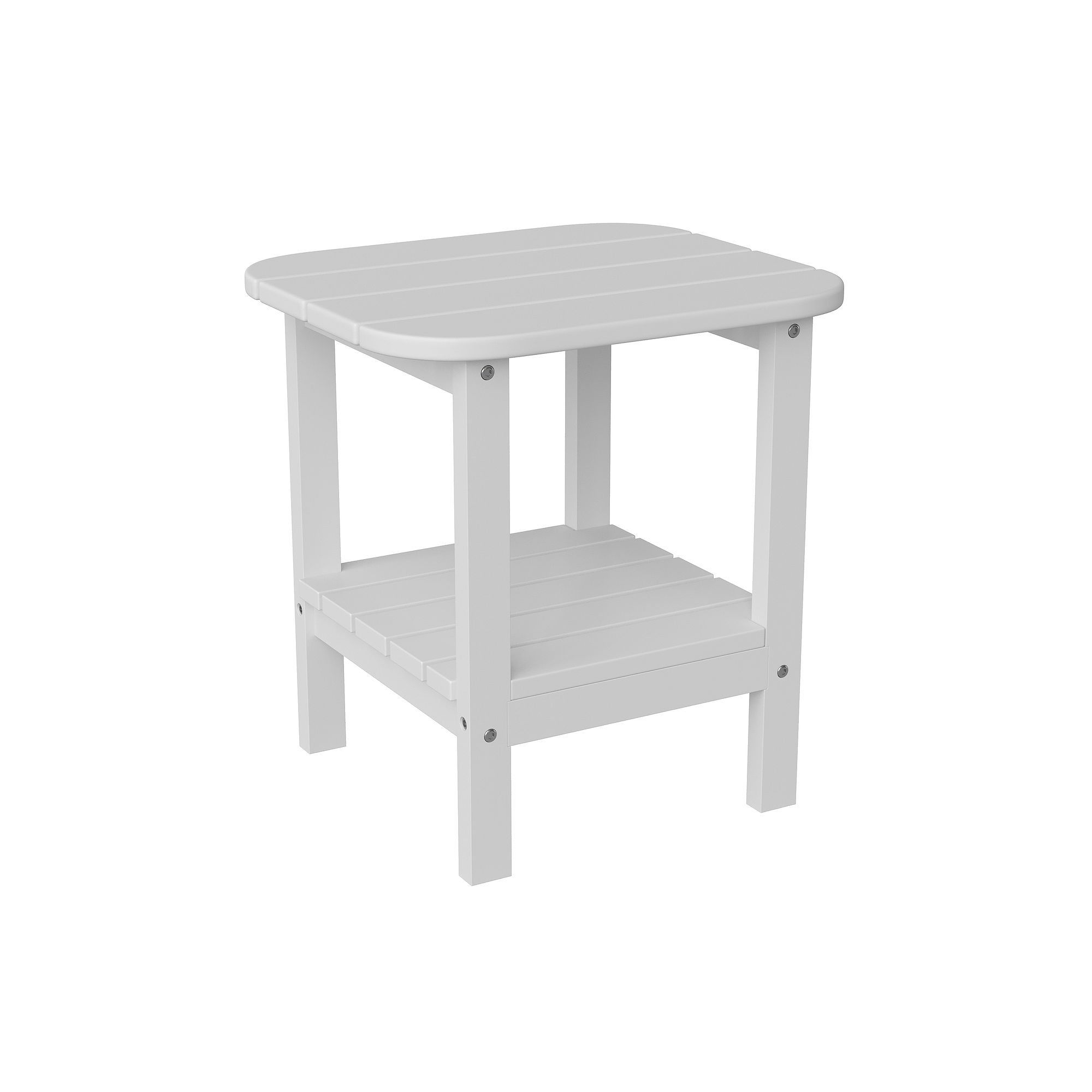 Flash Furniture Newport 2-Tier Adirondack Side Table, White