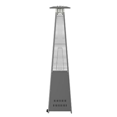 Flash Furniture Sol Patio Outdoor Heating Stainless Steel Pyramid 42,000 BTU Propane Heater