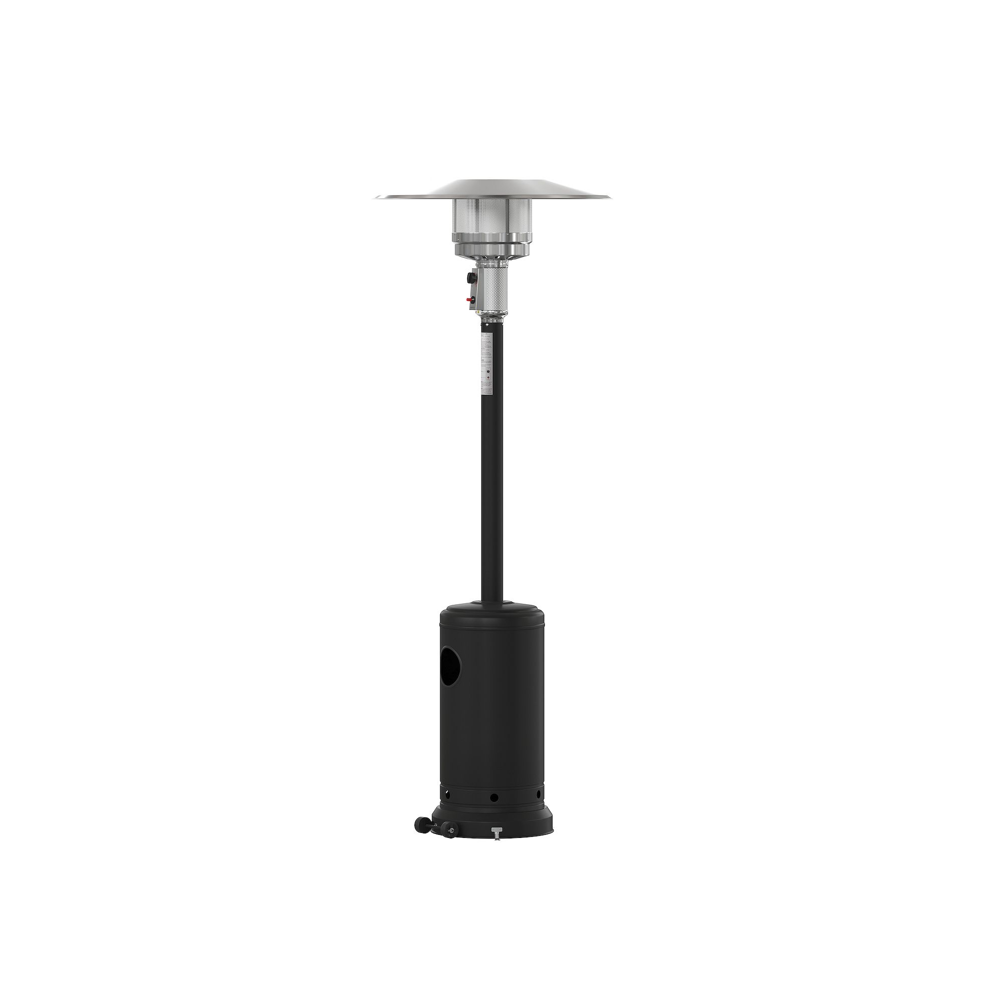 Flash Furniture Sol Patio Outdoor Heater with Wheels, Black