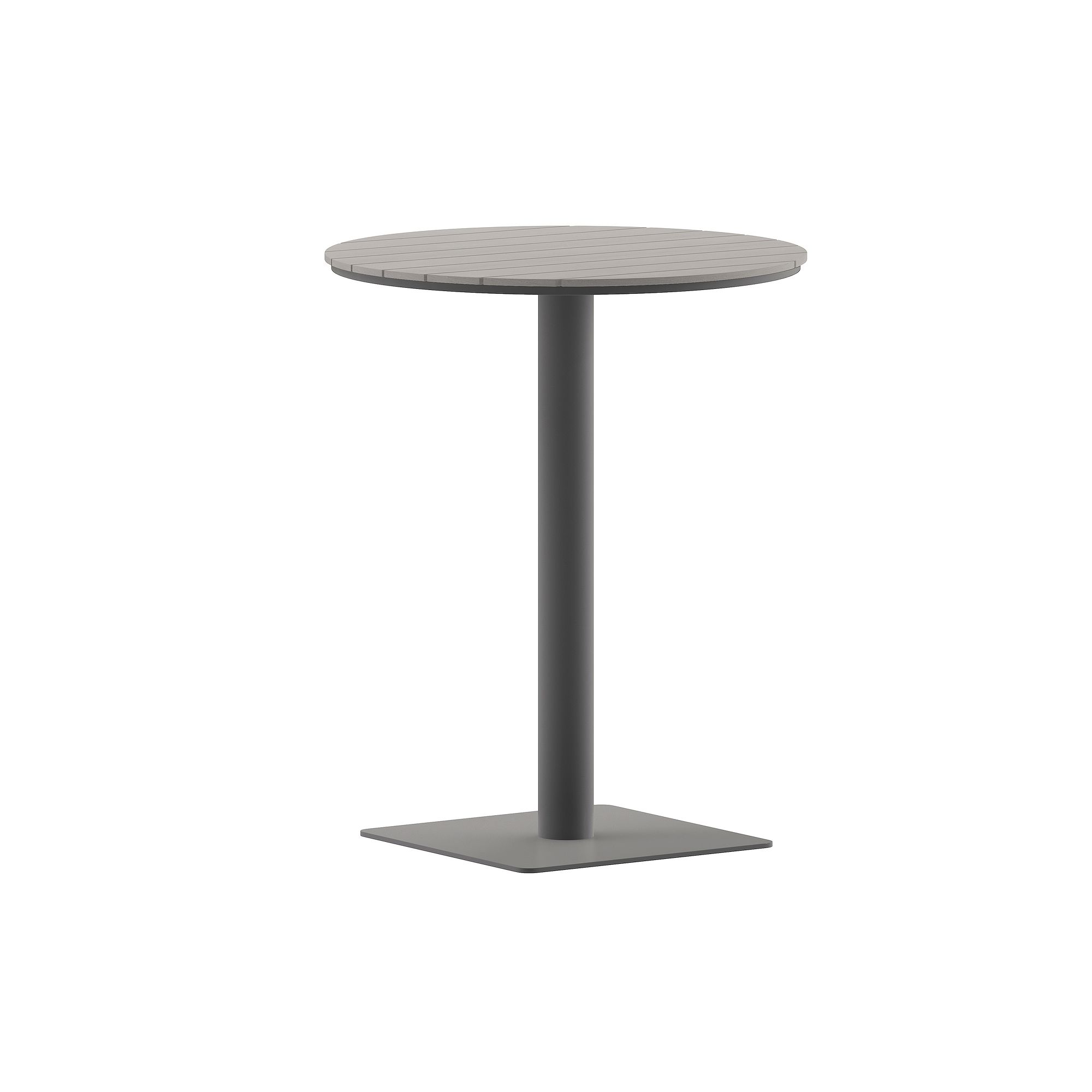 Flash Furniture Finch Outdoor Round Table, Gray Top Gray Frame