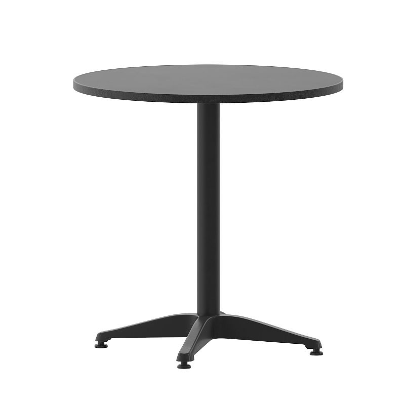 Flash Furniture Mellie 27.5'' Black Round Metal Indoor-Outdoor Table with Base 2 units 