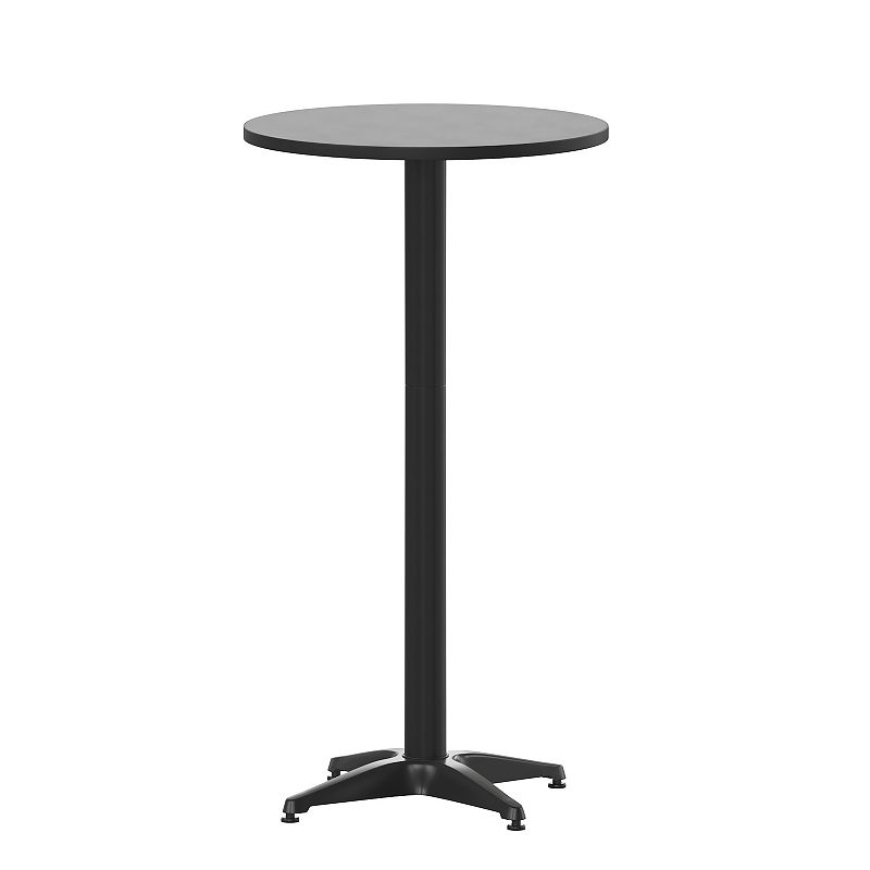 Flash Furniture Mellie 23.25  Black Round Metal Indoor-Outdoor Bar Height Table with Flip-Up Table