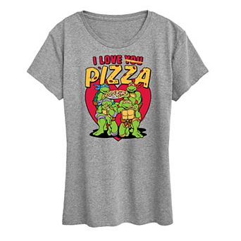 Women's Teenage Mutant Ninja Turtles I Love You Pizza Graphic Tee