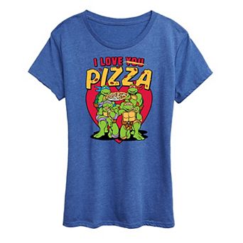 Women's Teenage Mutant Ninja Turtles I Love You Pizza Graphic Tee