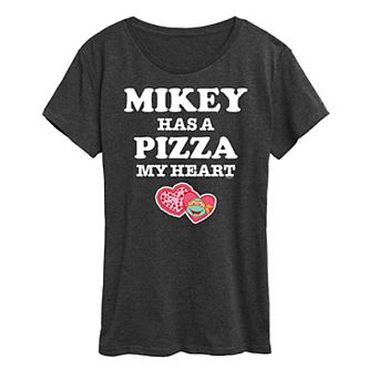 Women's Teenage Mutant Ninja Turtles Pizza My Heart Mikey Graphic Tee