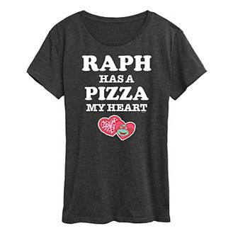 Women's Teenage Mutant Ninja Turtles Pizza My Heart Raph Graphic Tee