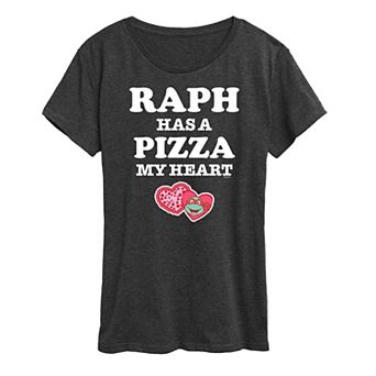 Women's Teenage Mutant Ninja Turtles Pizza My Heart Raph Graphic Tee