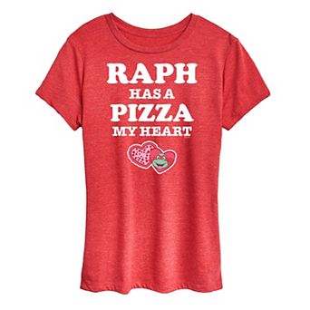 Women's Teenage Mutant Ninja Turtles Pizza My Heart Raph Graphic Tee