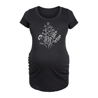 Maternity Fall Flowers Graphic Tee