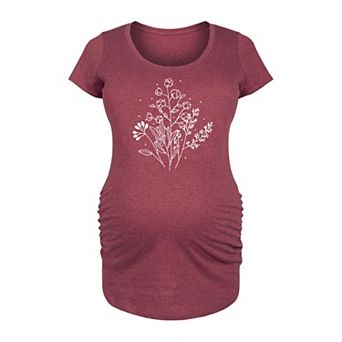 Maternity Fall Flowers Graphic Tee
