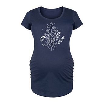 Maternity Fall Flowers Graphic Tee