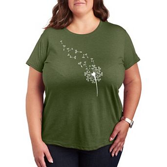 Plus Size Dandelion Seeds Graphic Tee