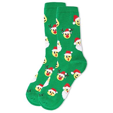 Smiley Santa Holiday Crew Sock