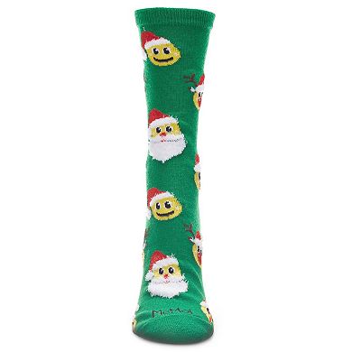 Smiley Santa Holiday Crew Sock