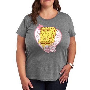 Plus Size SpongeBob Squarepants Spongebob Heart Graphic Tee
