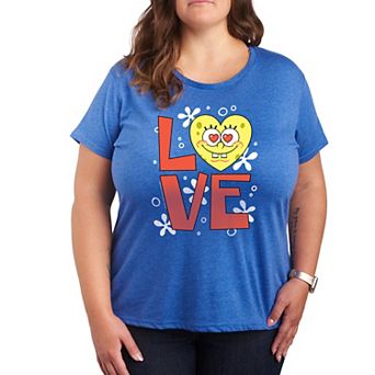Plus Size SpongeBob Squarepants Love Heart Graphic Tee