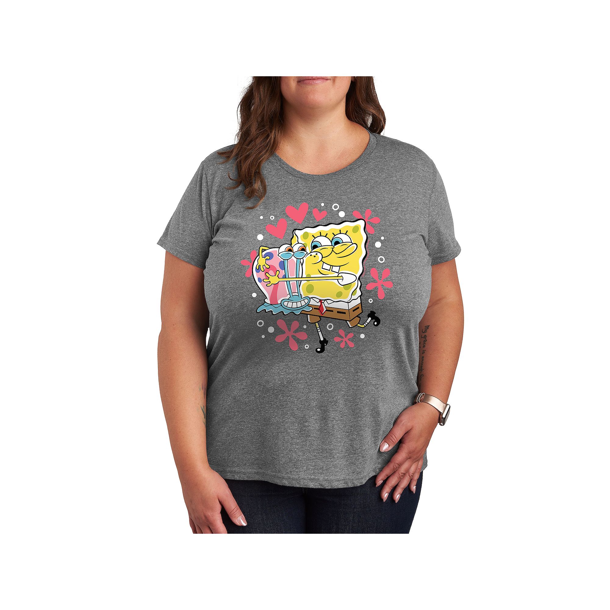 Plus Size SpongeBob Squarepants Gary Hug Graphic Tee, Womens, Size: 1XL, G