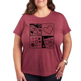 Plus Size Nickelodeon SpongeBob Squarepants Character Grid Pattern