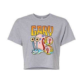 Juniors' SpongeBob SquarePants Gary The Snail Cropped Tee