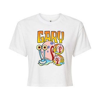 Juniors' SpongeBob SquarePants Gary The Snail Cropped Tee