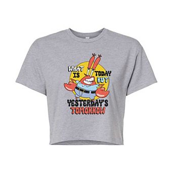 Juniors' SpongeBob SquarePants Mr. Krabs What Is Today Cropped Tee