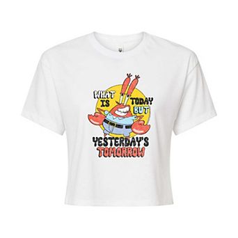 Juniors' SpongeBob SquarePants Mr. Krabs What Is Today Cropped Tee