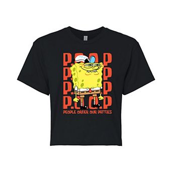 Juniors' SpongeBob SquarePants People Order Our Patties Cropped Tee