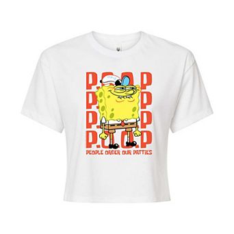 Juniors' SpongeBob SquarePants People Order Our Patties Cropped Tee